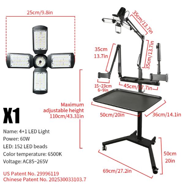 Taidu X1 Multi-Function Workbench with Light and Phone Holder