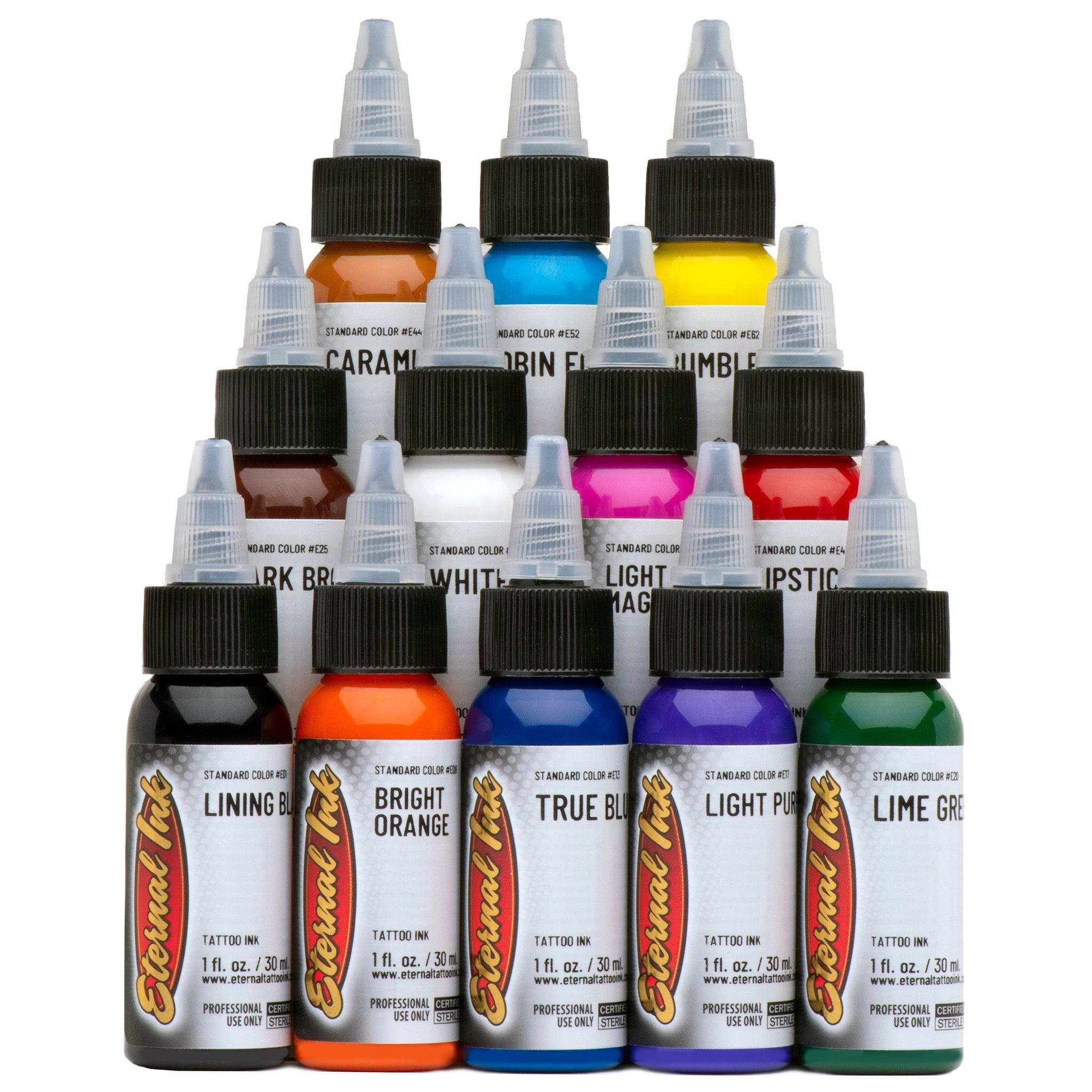 Eternal Ink - 12 Color Set (Half Ounce) – FYT Tattoo Supplies Canada