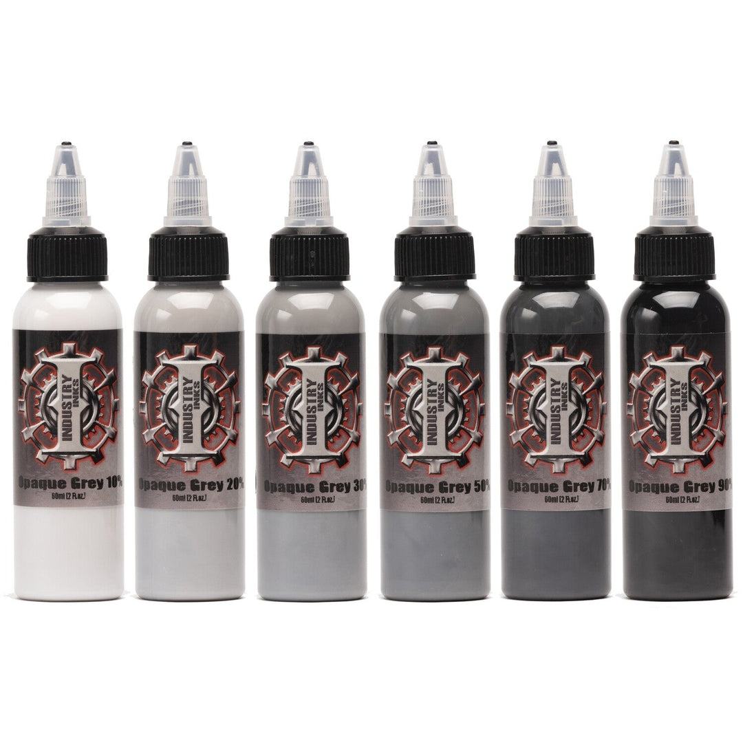 Industry Ink Opaque Grey Set - Tattoo Ink - FYT Tattoo Supplies Canada