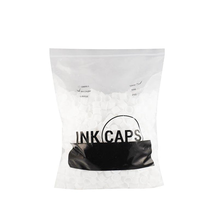 White Ink Caps With Base - Station Prep. & Barriers - FYT Tattoo Supplies Canada